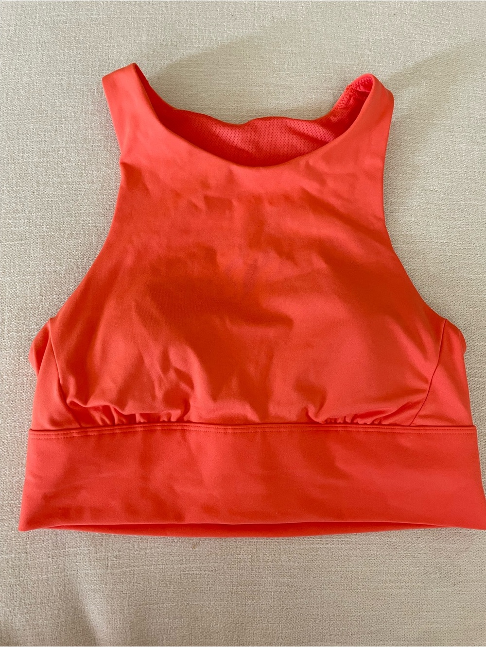 Coral High-Neck Sports Bra